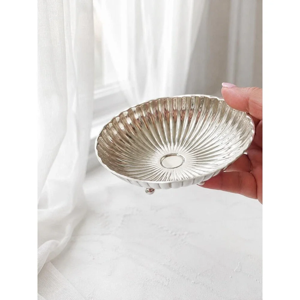 Vintage Wallace Silverplate Footed Bowl 381 Fluted Oval Candy Dish